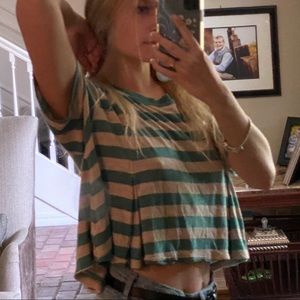 Green and beige crop top from We The Free